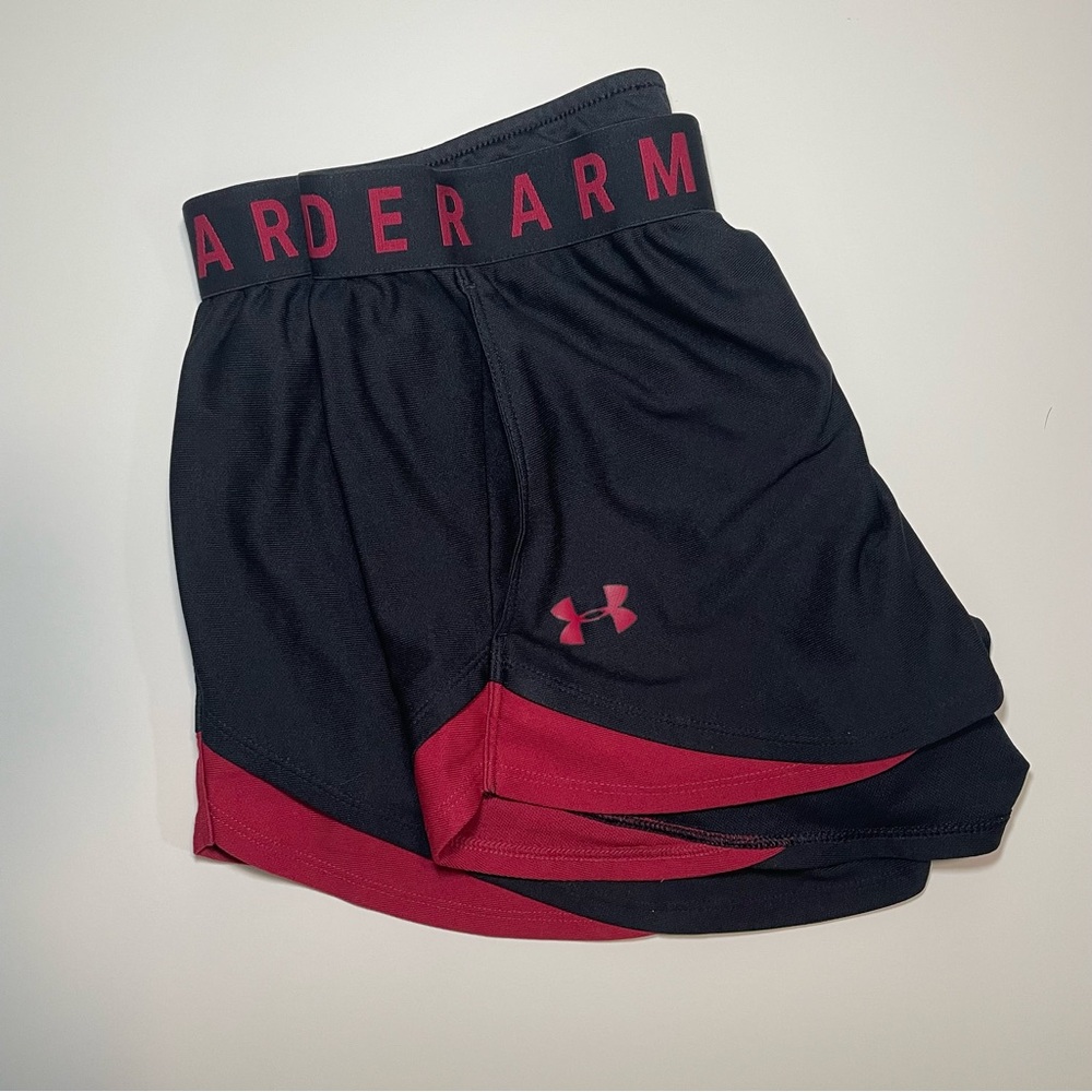 Under Armour Black and Red Shorts